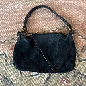 Y2K Gap Black Leather and Suede Shoulder Bag